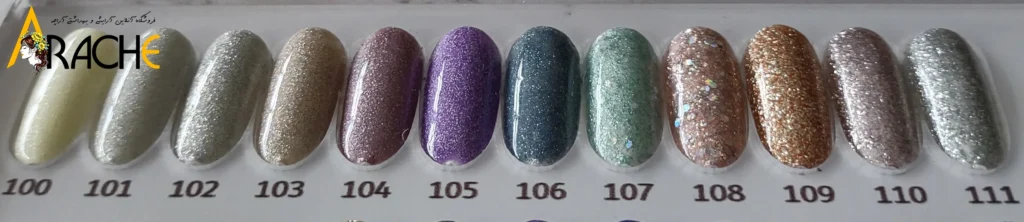 لاک ژل اسر گلیتر (GLITTER) شماره 100 تا 124 1